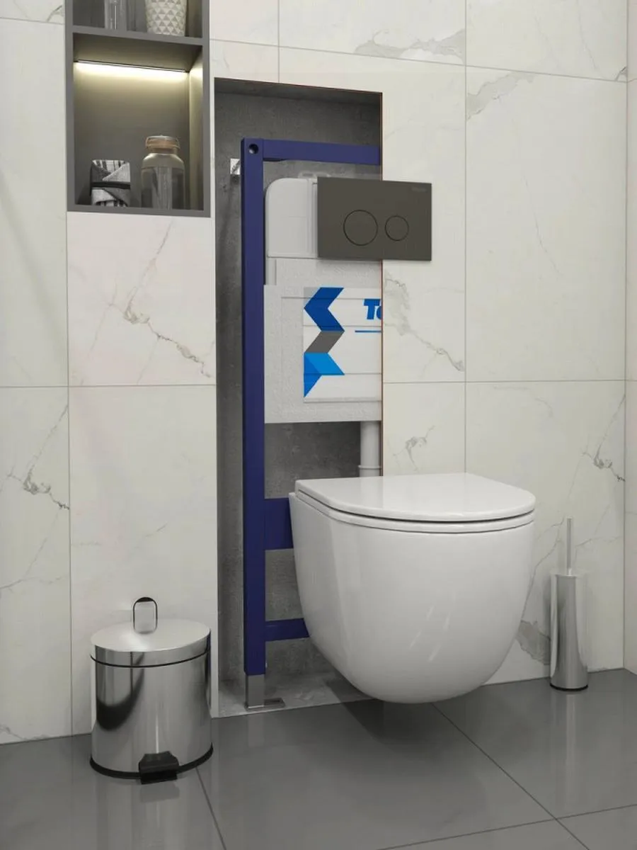 Клавиша смыва Teymi Lina, двойной смыв, черный матовый T70103BM - фото 5