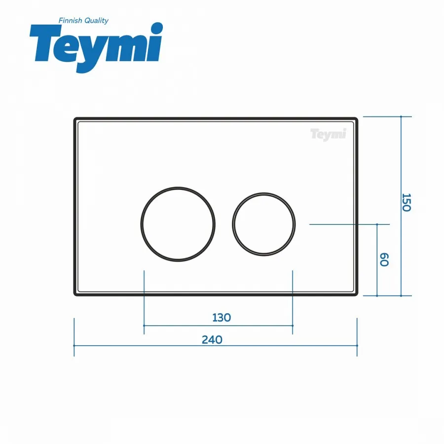 Клавиша смыва Teymi Lina, двойной смыв, белый матовый T70019WM - фото 4
