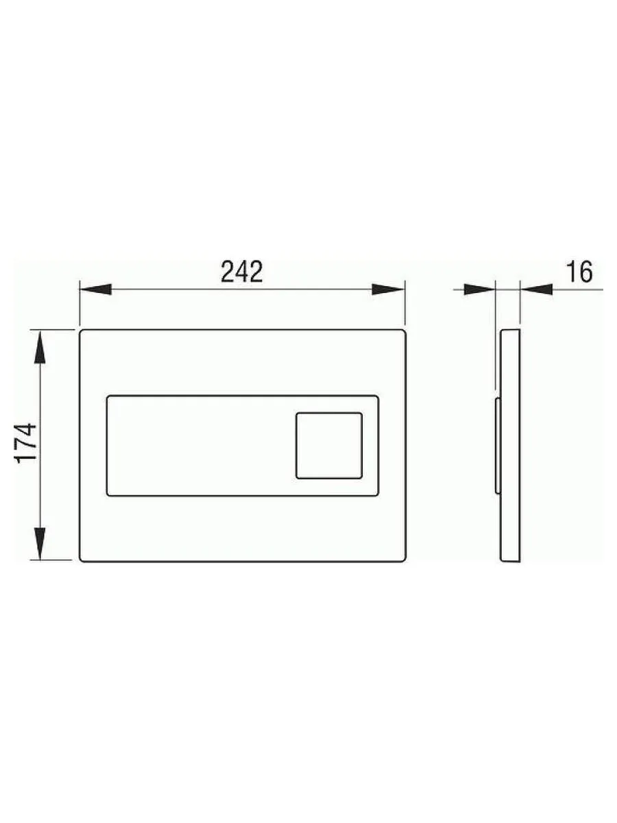 Клавиша смыва Pestan белая Fluenta Diamond (40006365) - фото 2