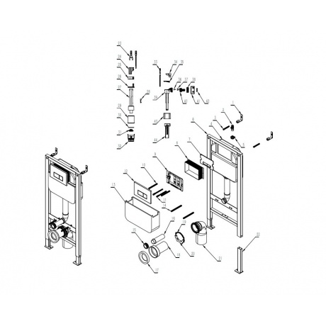 Инсталляция рамная скрытого монтажа D&amp;K 500*117*1270мм (DI8050127) - фото 7