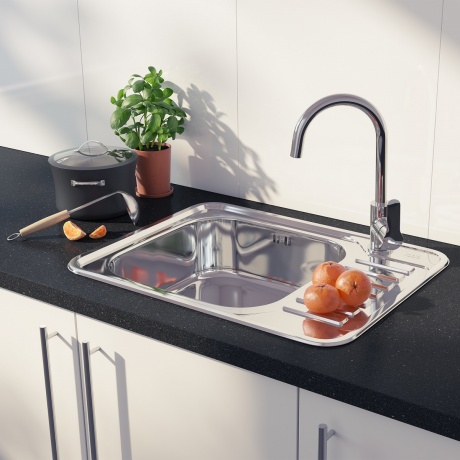 Мойка для кухни Iddis Basic BAS65PLi77, полированная, чаша слева - фото 5