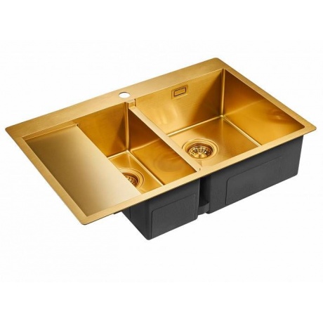 Мойка для кухни нержавеющая  Paulmark UNION PM537851-BGR брашированное золото - фото 2