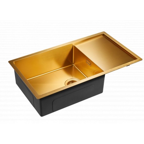 Мойка для кухни нержавеющая  Paulmark  PLATTE PM807844-BG брашированное золото - фото 2
