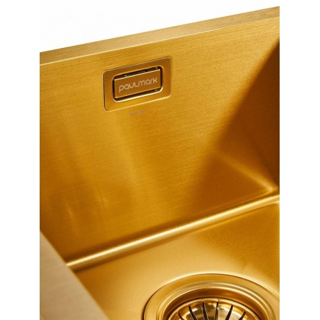 Мойка для кухни нержавеющая  Paulmark  PLATTE PM807844-BG брашированное золото - фото 3