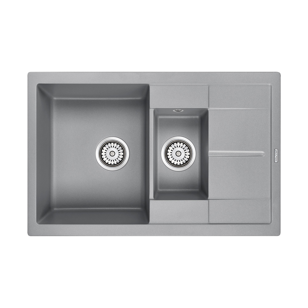 Мойка для кухни кварцевая Paulmark Feste PM237850-GRM серый металлик