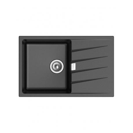 RIVELATO Мойка RAUM 78 1-чаша 780500мм монтаж врезной материал кварц цвет черный 30874₽