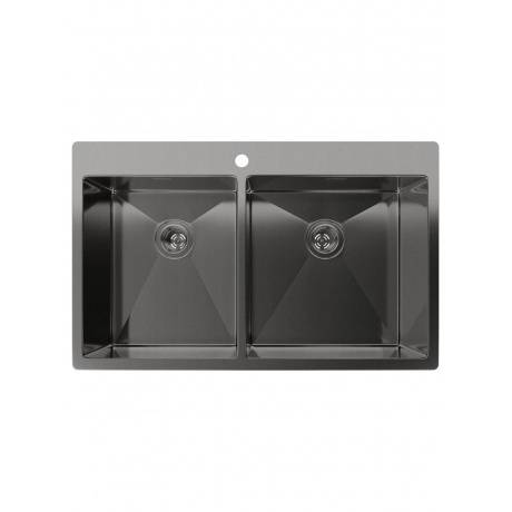 Rivelato Rinox 8050 B2 PVD black Мойка нержсталь 2 чаши 800500200 мм монтаж врезной материал нержавеющая сталь цвет черный 46499₽