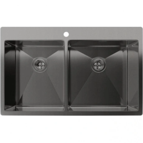 Rivelato Rinox 7450 2В PVD black Мойка нерж.сталь  2 чаши 740*50...