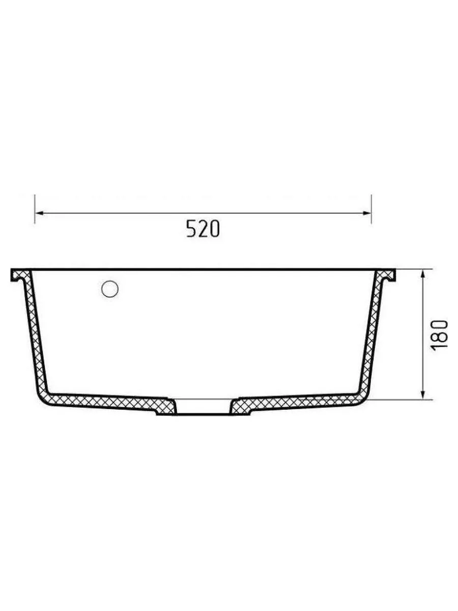 GRANFEST Мойка URBAN 658  1-чаша 580*490мм, монтаж: врезной, материал: кварц, цвет: серый - фото 1