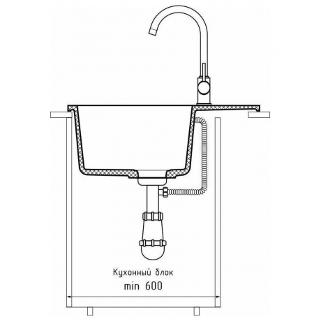 Мойка GRANFEST URBAN 658L, темно-серый - фото 5