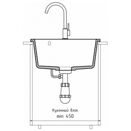 Мойка GRANFEST URBAN 649, черный - фото 5