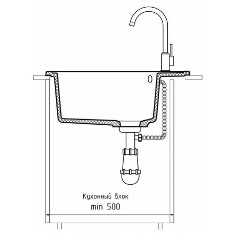 Мойка GRANFEST URBAN 857L, темно-серый - фото 6
