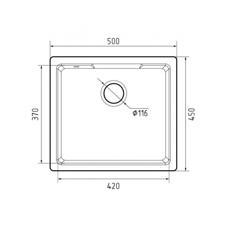 GRANFEST Мойка URBAN 4550 подстольный монтаж 1-чаша 450*500мм, монтаж: универсальный, материал: кварц, цвет: темно-серый - фото 3