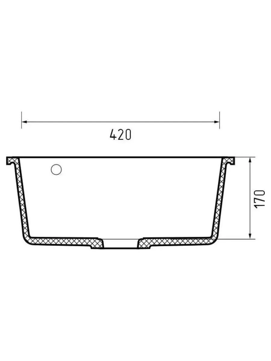 GRANFEST Мойка URBAN 4550 подстольный монтаж 1-чаша 450*500мм, монтаж: универсальный, материал: кварц, цвет: темно-серый - фото 4
