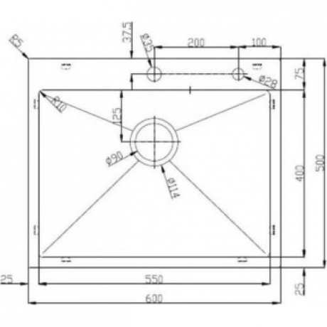Кухонная мойка D&K нержавеющая сталь графит (DKS605006)