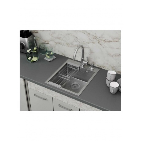 Кухонная мойка D&amp;K нержавеющая сталь сатин (DKS415004) - фото 2