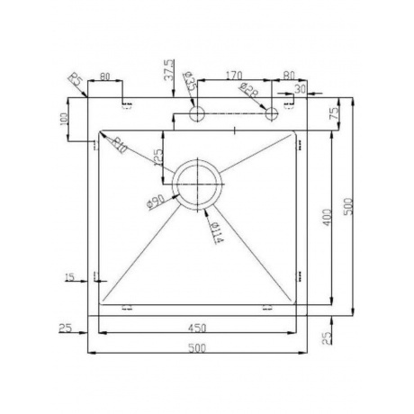 Кухонная мойка D&amp;K нержавеющая сталь сатин (DKS505004) - фото 3