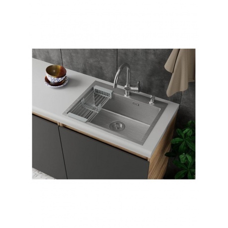 Кухонная мойка D&amp;K нержавеющая сталь сатин (DKS604504) - фото 2