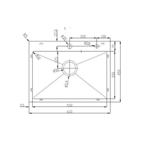 Кухонная мойка D&amp;K нержавеющая сталь сатин (DKS604504) - фото 3