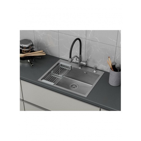 Кухонная мойка D&amp;K нержавеющая сталь сатин (DKS605004) - фото 2