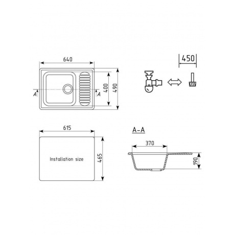 Мойка Ulgran Classic антрацит (U-202-343) - фото 2