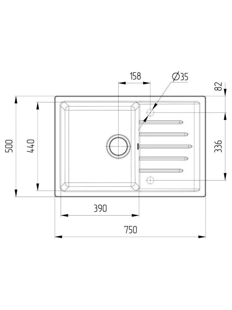 Мойка Ulgran Classic бежевый (U-400-328) - фото 3