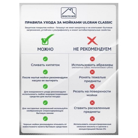 Мойка Ulgran Classic серый (U-400-310) - фото 17