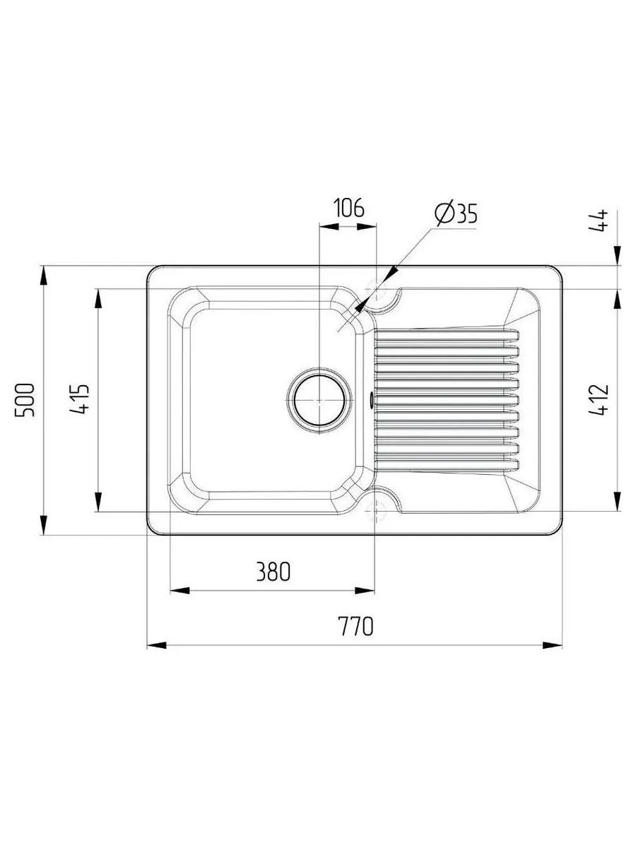 Мойка Ulgran Classic темно-серый (U-506-309) - фото 3