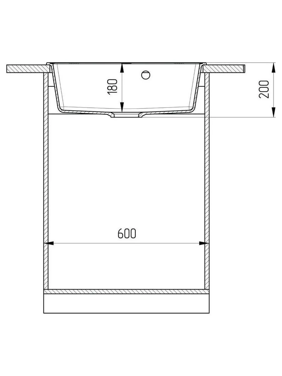 Мойка ULGRAN Quartz асфальт (Forte 580-09) - фото 6