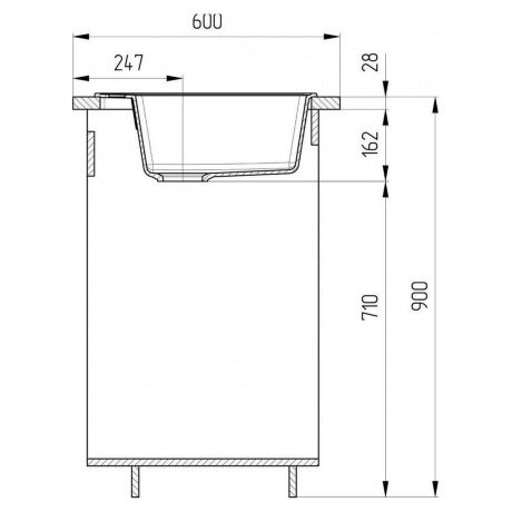 Мойка ULGRAN Quartz бетон (Forte 580-05) - фото 5