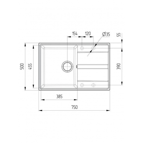Мойка ULGRAN Quartz космос (Prima 750-08) - фото 3