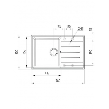 Мойка ULGRAN Quartz космос (Prima 780-08) - фото 3