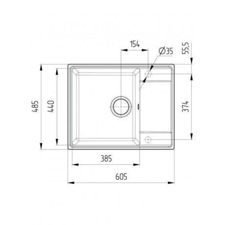 Мойка ULGRAN Quartz уголь (Prima 605-07) - фото 3
