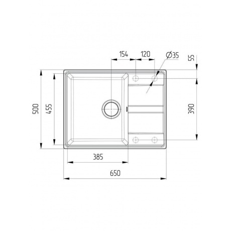 Мойка ULGRAN Quartz уголь (Prima 650-07) - фото 3