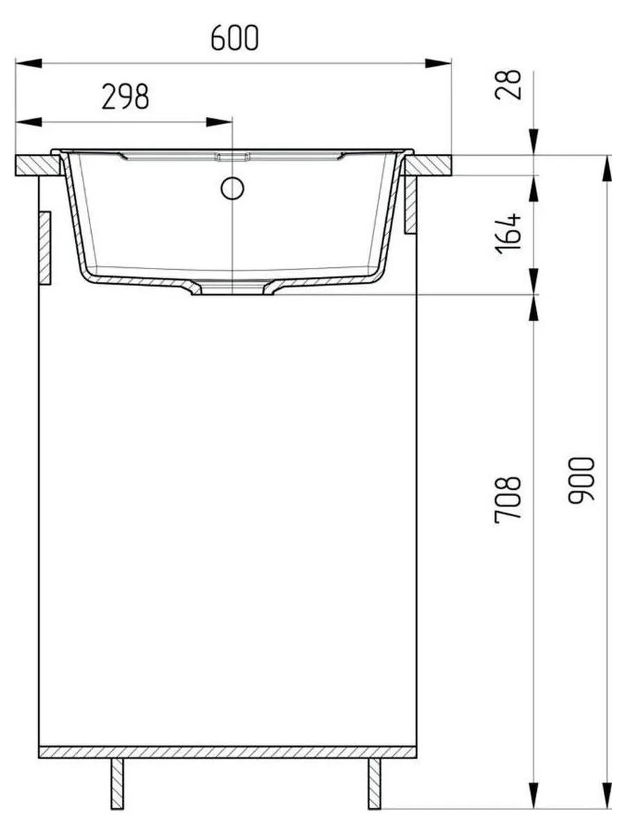 Мойка ULGRAN Quartz уголь (Prima 750-07) - фото 5