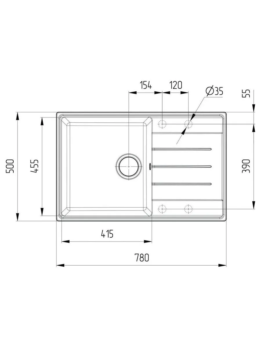 Мойка ULGRAN Quartz уголь (Prima 780-07) - фото 3