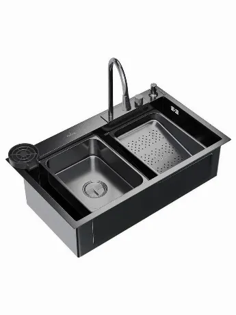 Мойка настол.монтаж MIXLINE PRO 75х46 (ч граф) сиф+доз+смес+кол+...