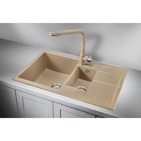 Кухонная мойка GRANULA (7802, ПЕСОК) - фото 4