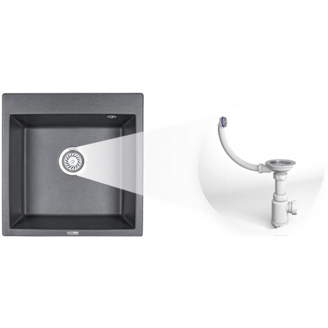 Кухонная мойка GRANULA (8101, БАЗАЛЬТ ) - фото 7