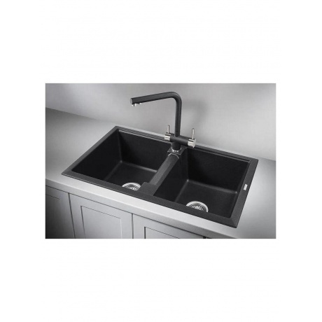 Кухонная мойка GRANULA (8101, ЧЁРНЫЙ ) - фото 2