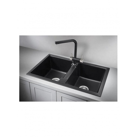 Кухонная мойка GRANULA (8101, ШВАРЦ) - фото 2