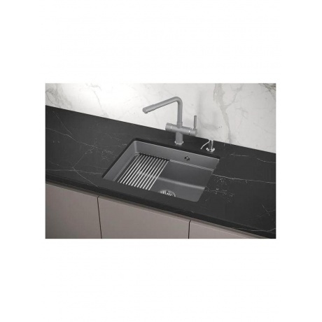 Кухонная мойка GRANULA Kitchen Space (5501U, АЛЮМИНИУМ) - фото 3