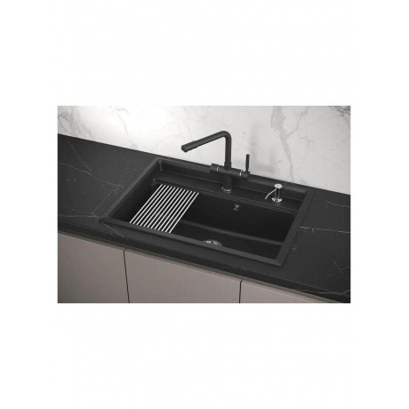 Кухонная мойка GRANULA Kitchen Space (7301, ЧЁРНЫЙ) - фото 3