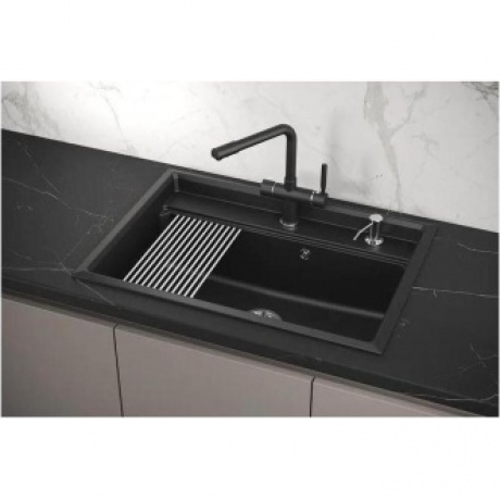 Кухонная мойка GRANULA Kitchen Space (7301, ШВАРЦ) - фото 3