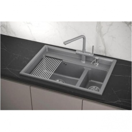 Кухонная мойка GRANULA Kitchen Space (7302, АЛЮМИНИУМ) - фото 3