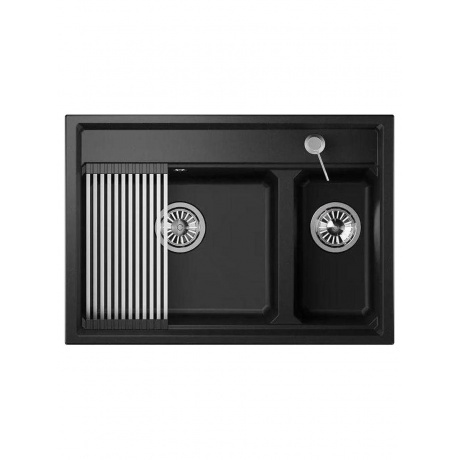 Кухонная мойка GRANULA Kitchen Space (7302, ЧЁРНЫЙ) - фото 2