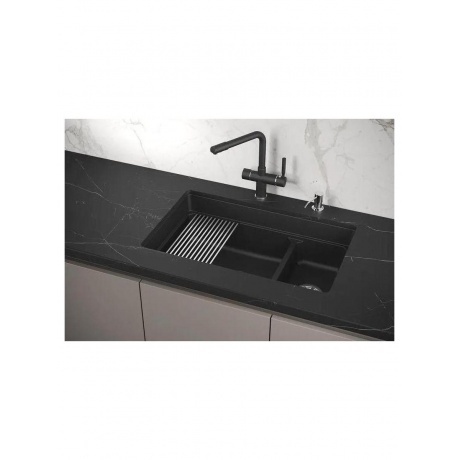 Кухонная мойка GRANULA Kitchen Space (7304U, ЧЁРНЫЙ) - фото 3