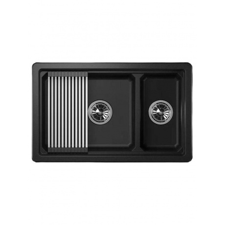 Кухонная мойка GRANULA Kitchen Space (7304U, ШВАРЦ) - фото 2