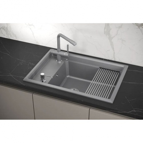 Кухонная мойка GRANULA Kitchen Space (7305, АЛЮМИНИУМ) - фото 4