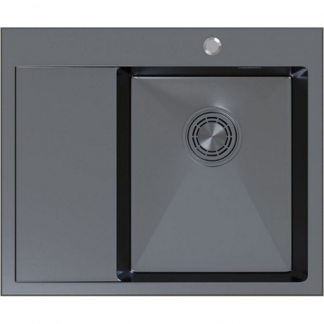 

Кухонная мойка 60х50 прав. вып 3 1/2 MIXLINE PRO 20см с сифоном черный графит (552929)